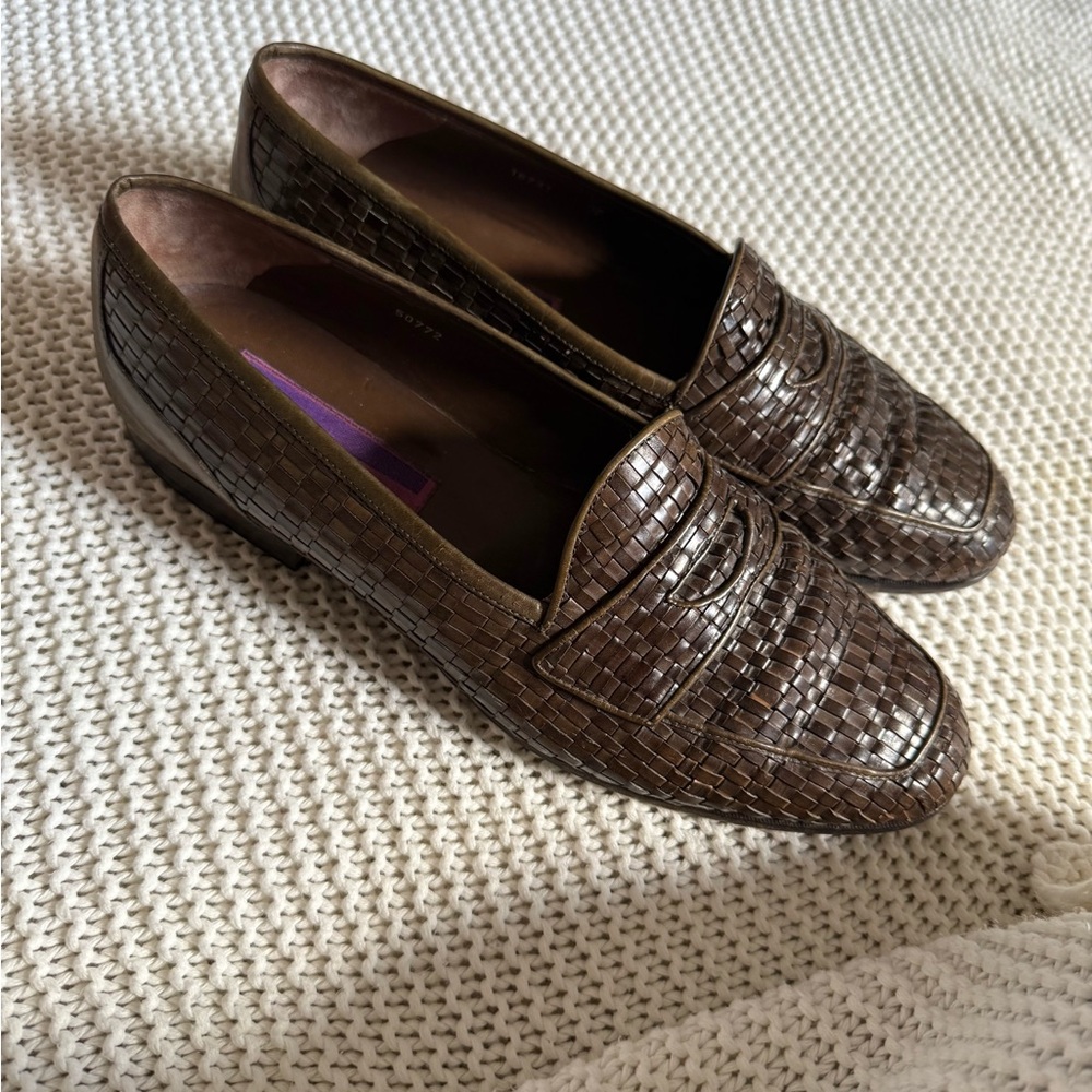 Susan Bennis/Warren Edwards Brown Leather Loafers